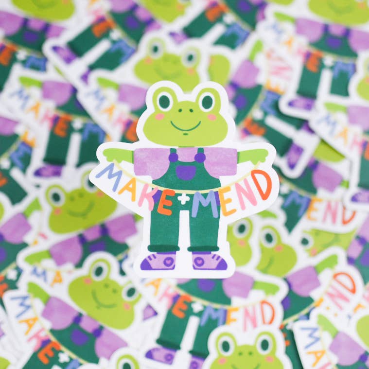 Make & Mend - Wholesale Sticker - Make + Mend Frog Sticker2