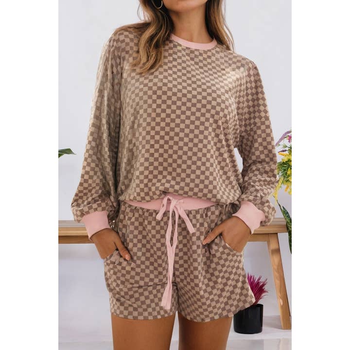 Checkered Print Top Drawstring Shorts Lounge Set (S-4X) and other Purchase Wholesale checkered pants plus size. Free Returns & Net 60 Terms on Faire trending on Faire.