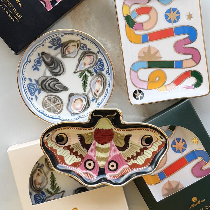 Idlewild Co. - Wholesale Jewelry Dish - Moon Moth Porcelain Trinket Dish3