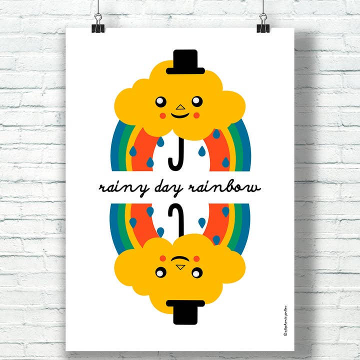 Rainy Day Rainbow - Poster - Original Creation for wholesale by T FOR TIGER