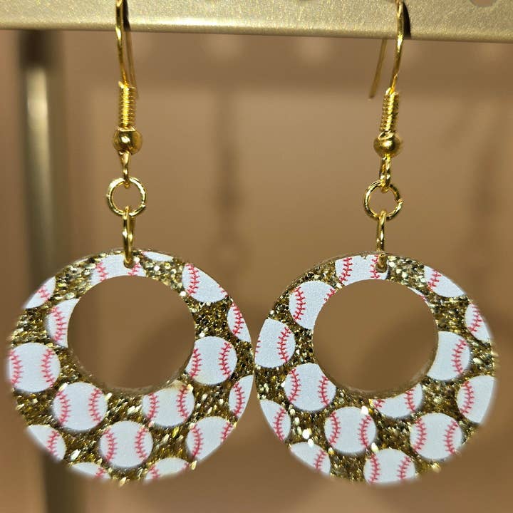 Basebol de Glitter Dourado com Buraco Circular por atacado de Frame It