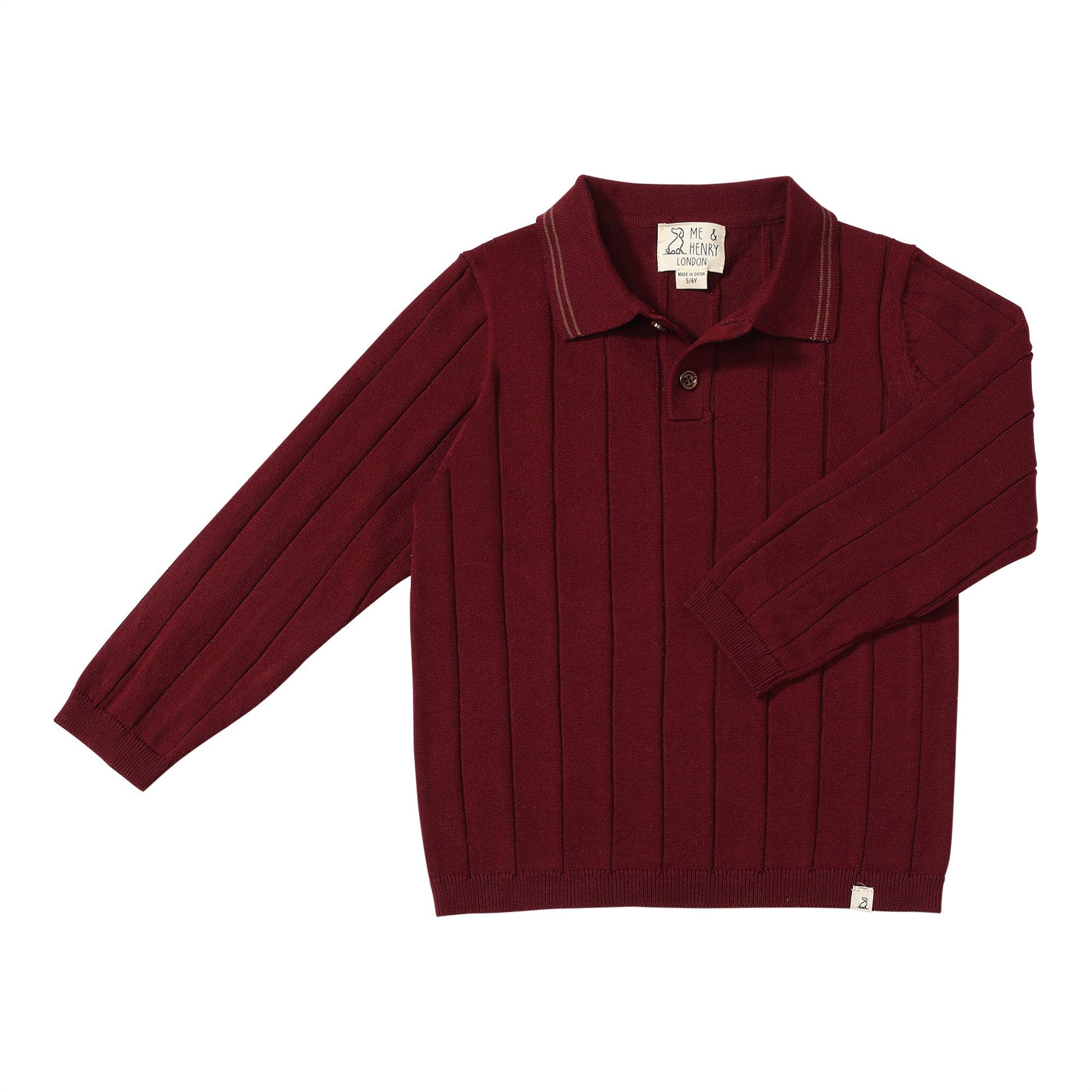 JAYDEN Knitted Polo Burgundy for wholesale on Faire0