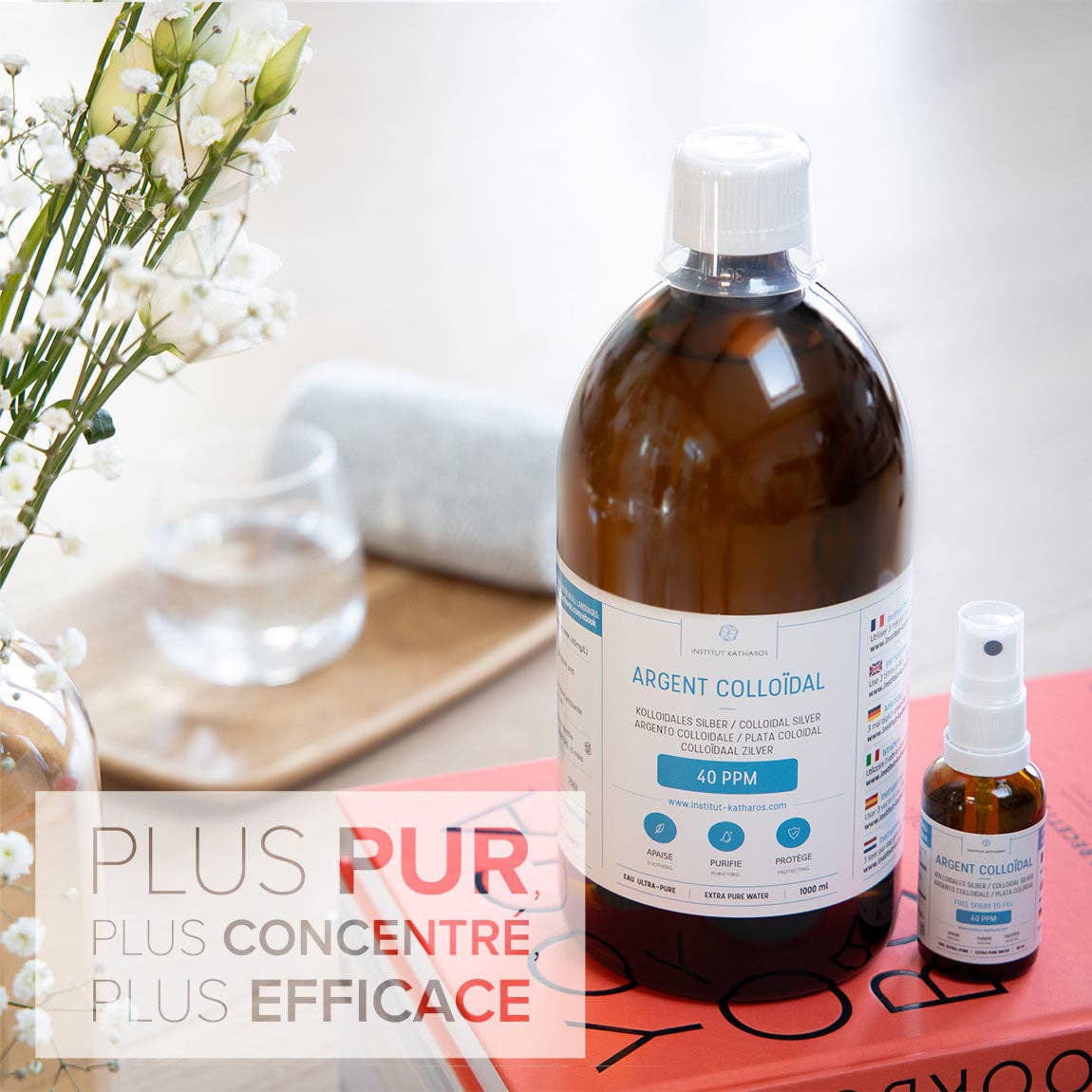 Institut Katharos - Vendita all'ingrosso Vitamine/integratori orali - Argento colloidale 1000 ml con spruzzatore ricaricabile da 30 ml in omaggio7
