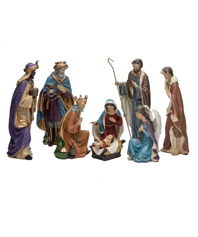 Kurt S. Adler, Inc. - Vente Crèche de Noël - 9"SET DE CRÈCHE EN RÉSINE 8PC5