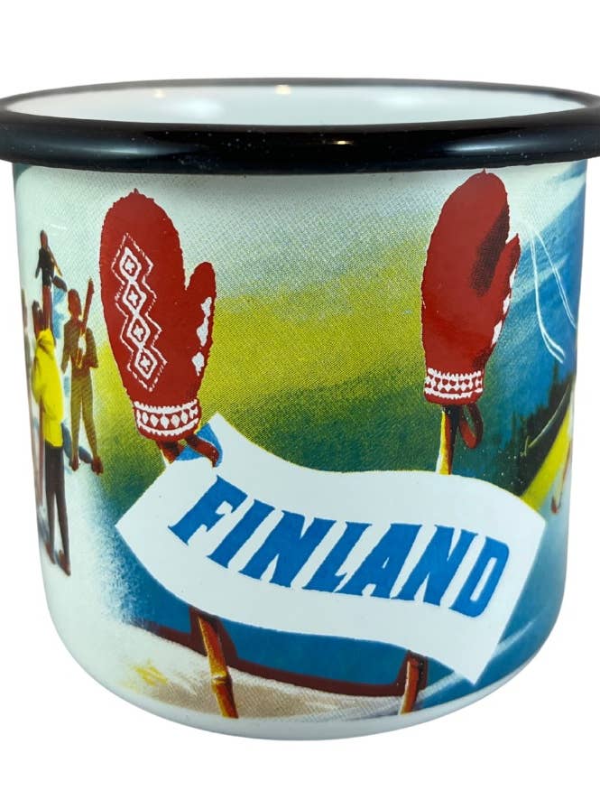 Mug émaillé : Pays des sports d'hiver pour la vente par Come to Finland