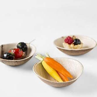 Charity Leaf - Wholesale Disposable plate - Palm Leaf Dipping Bowls -3.5" Inch (2.5 Oz) - Pack of 254