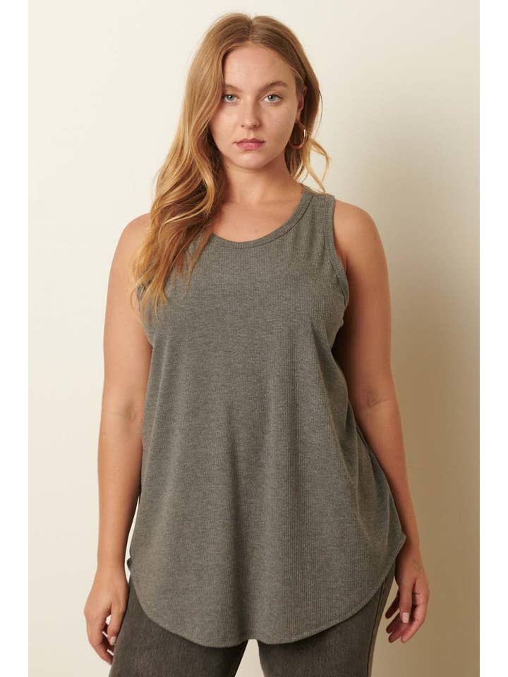 T10010PL-PLUS RIB KNIT TANK TOP for wholesale by mittoshop