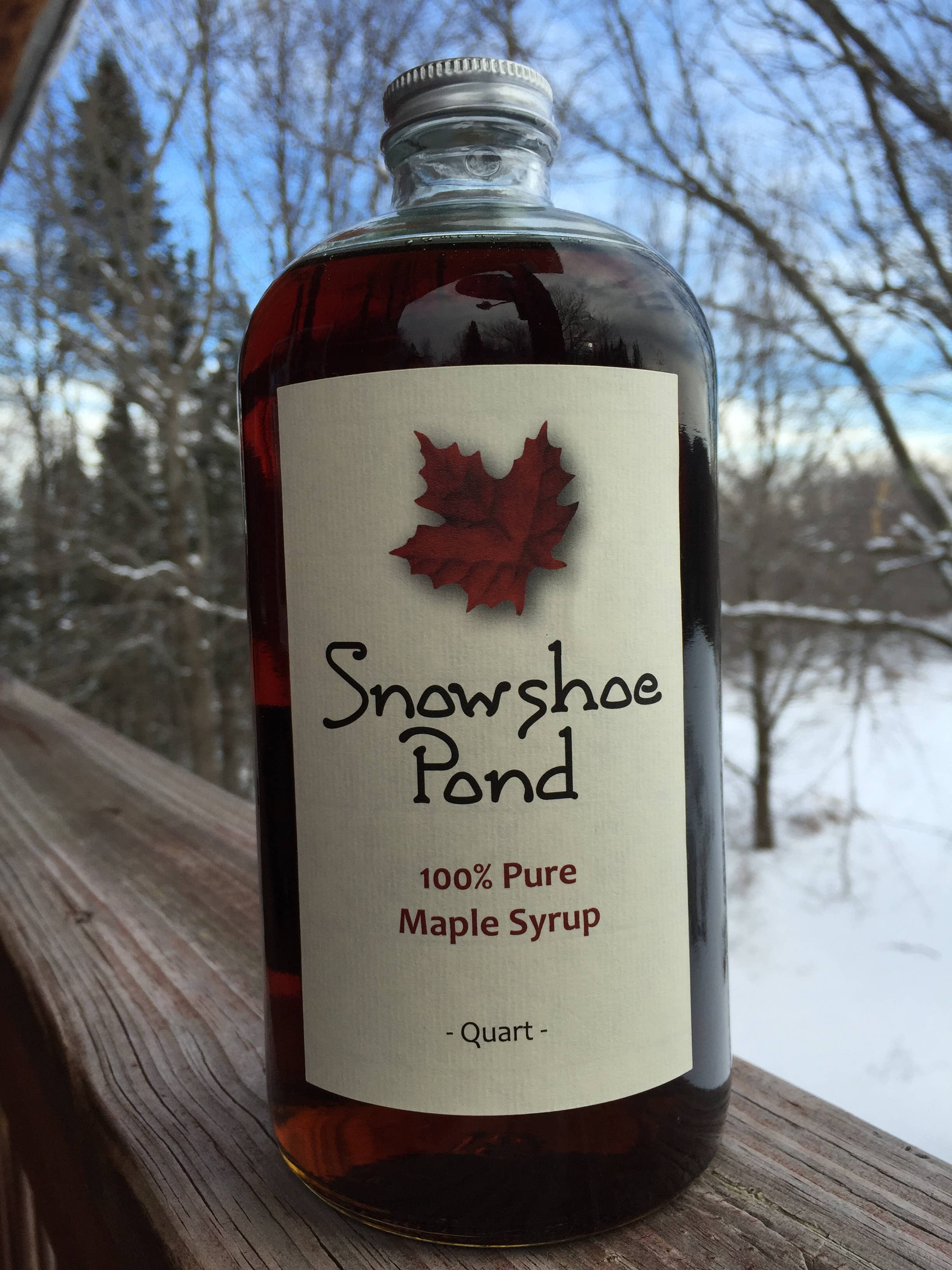 Rock Maple Mountain LLC - Wholesale Maple Syrup - Snowshoe Pond Organic Maple Syrup, quart (32 oz)2