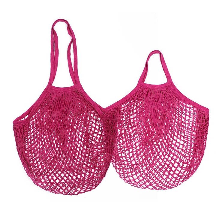 Sac en maille à poignée courte pliable de couleur unie pour la vente par MoodGold