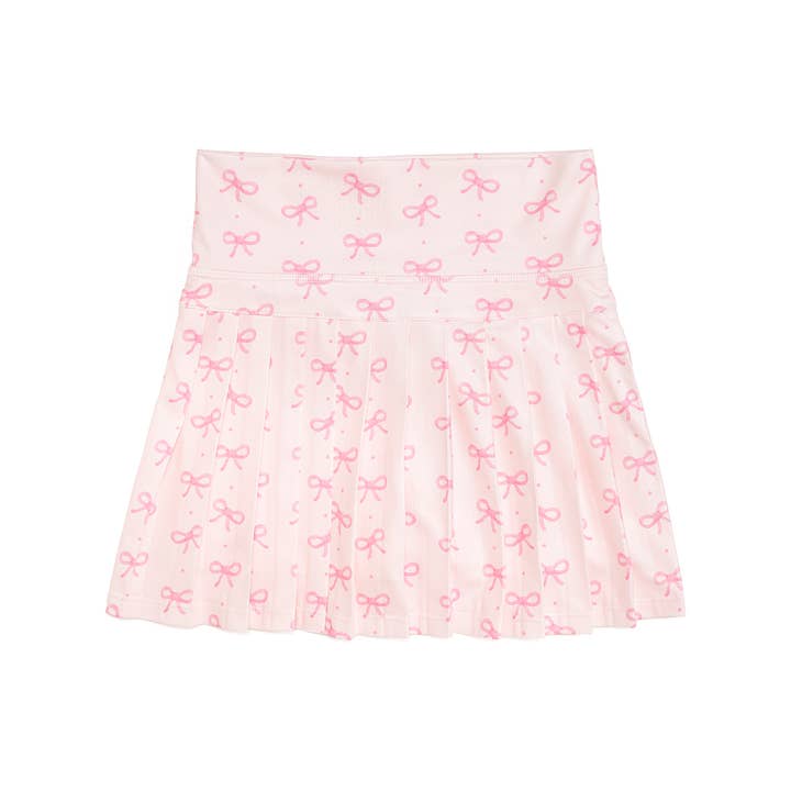 Pink Bow Athletic Skort - Childrens Clothing for wholesale by Sweet Wink