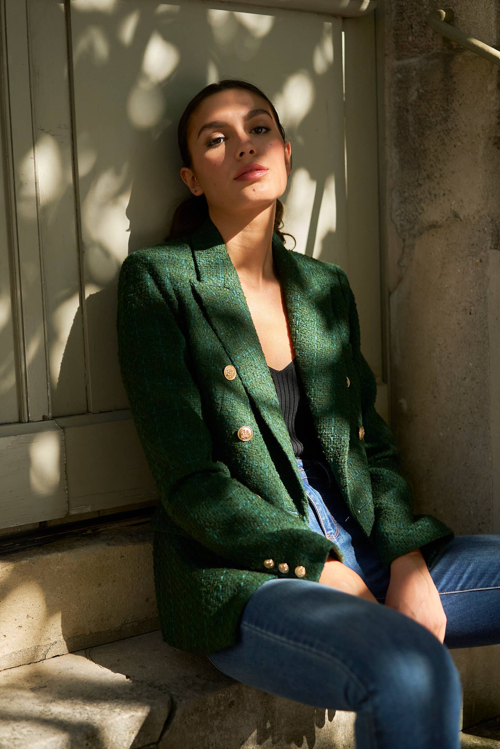 Attentif Paris – wholesale Jacket – Women's – Slim Fit Plain Tweed Jacket8