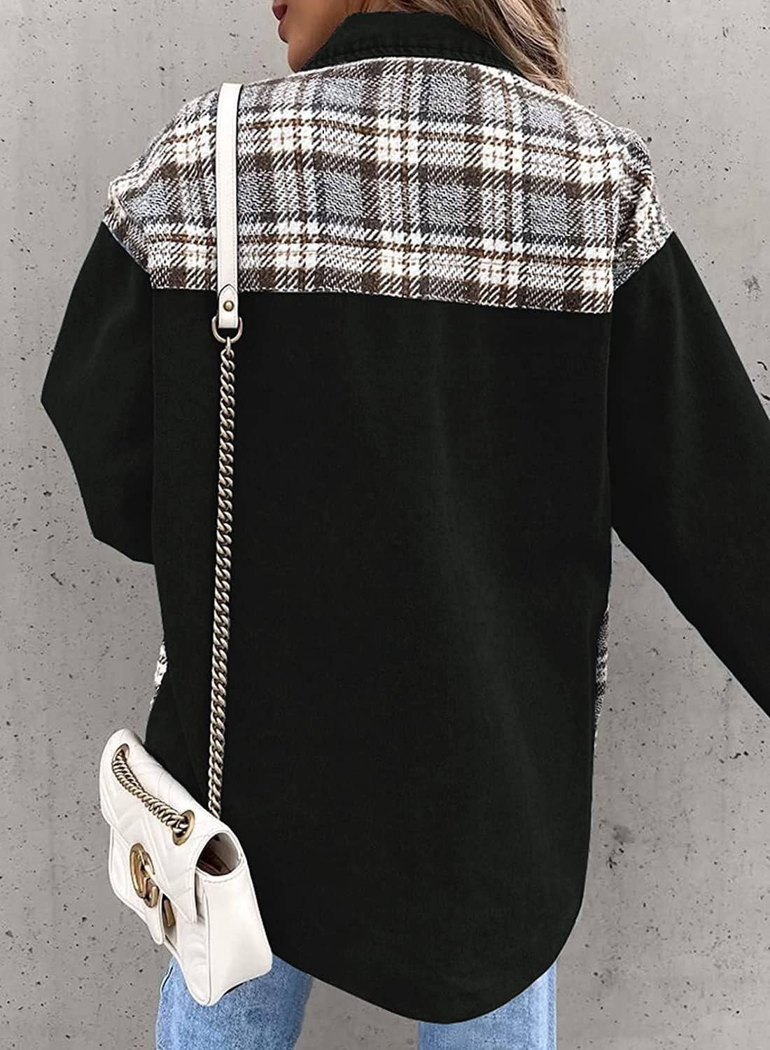 AZSHOP Trading LLC - Wholesale Shirt Jacket/Shacket - Women's - Patchwork Plaid Jacket4