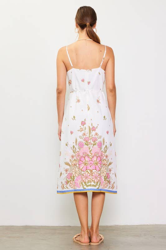 SKIES ARE BLUE - Wholesale Dress - Women's - Sleeveless Border Print Maxi Dress7