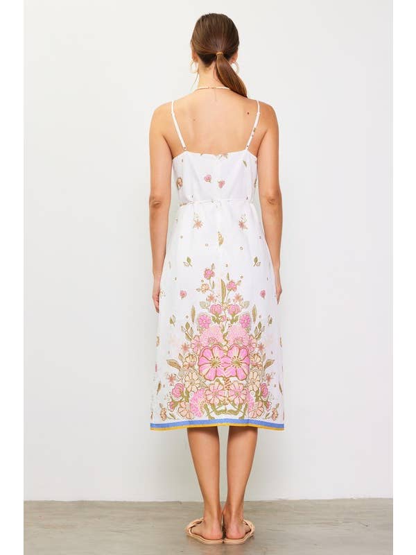 SKIES ARE BLUE - Wholesale Dress - Women's - Sleeveless Border Print Maxi Dress7