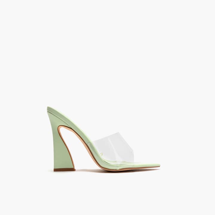 Trendy Peyton Clear Toe Mule Heels Fashion Footwear for Girl for wholesale by Like Dreams