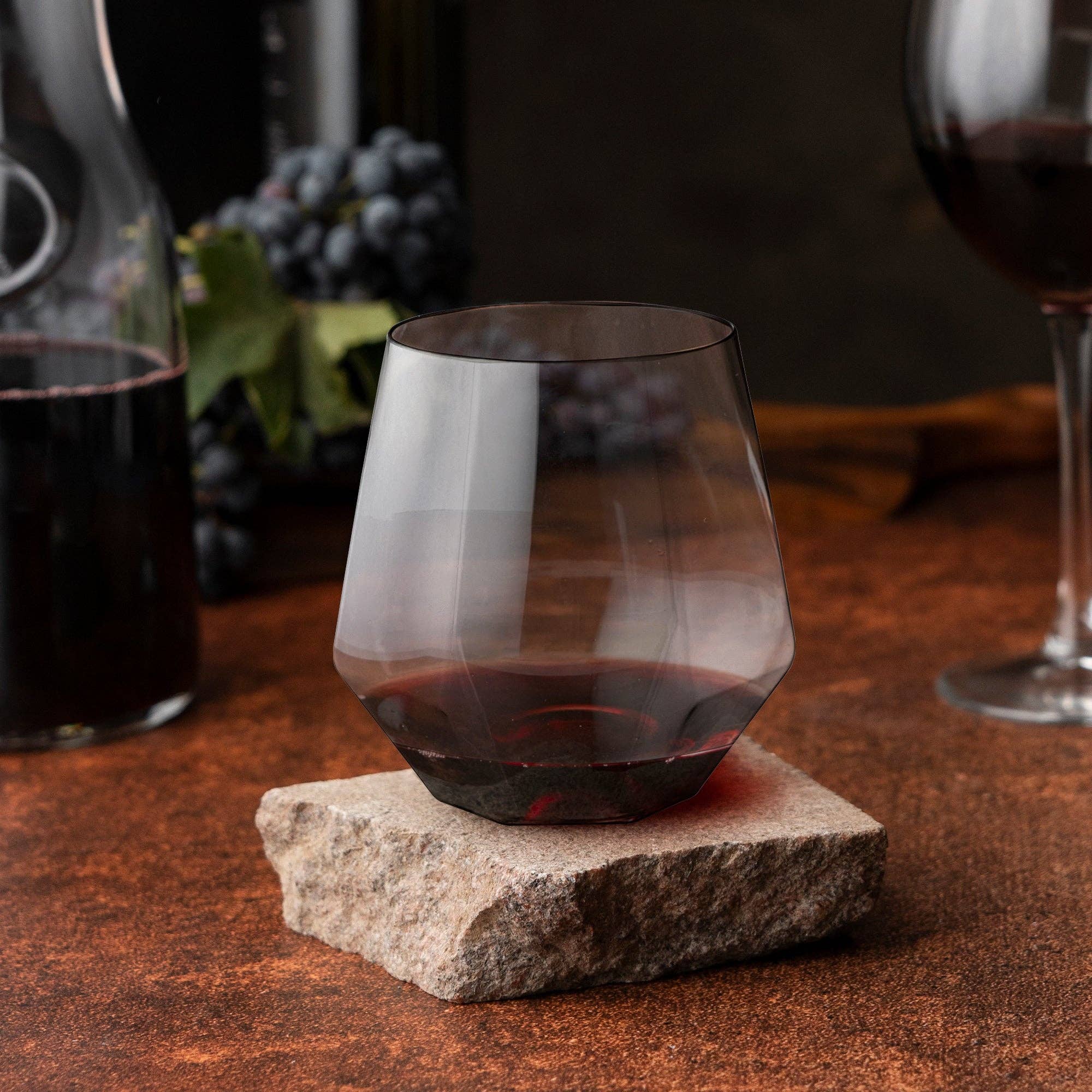 Smarty had a Party - Wholesale Wine Glass - 12 oz. Clear Hexagonal Plastic Wine Goblets - 64 pcs7