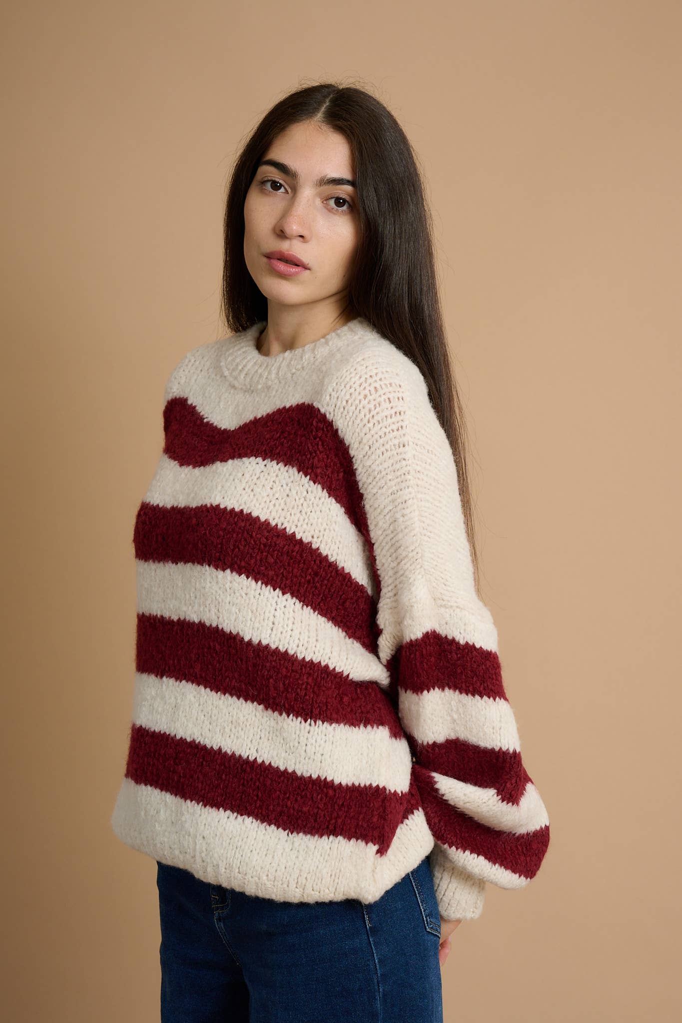 AMELÉ - Wholesale Knit Sweater - Women's - Soft striped sweater8