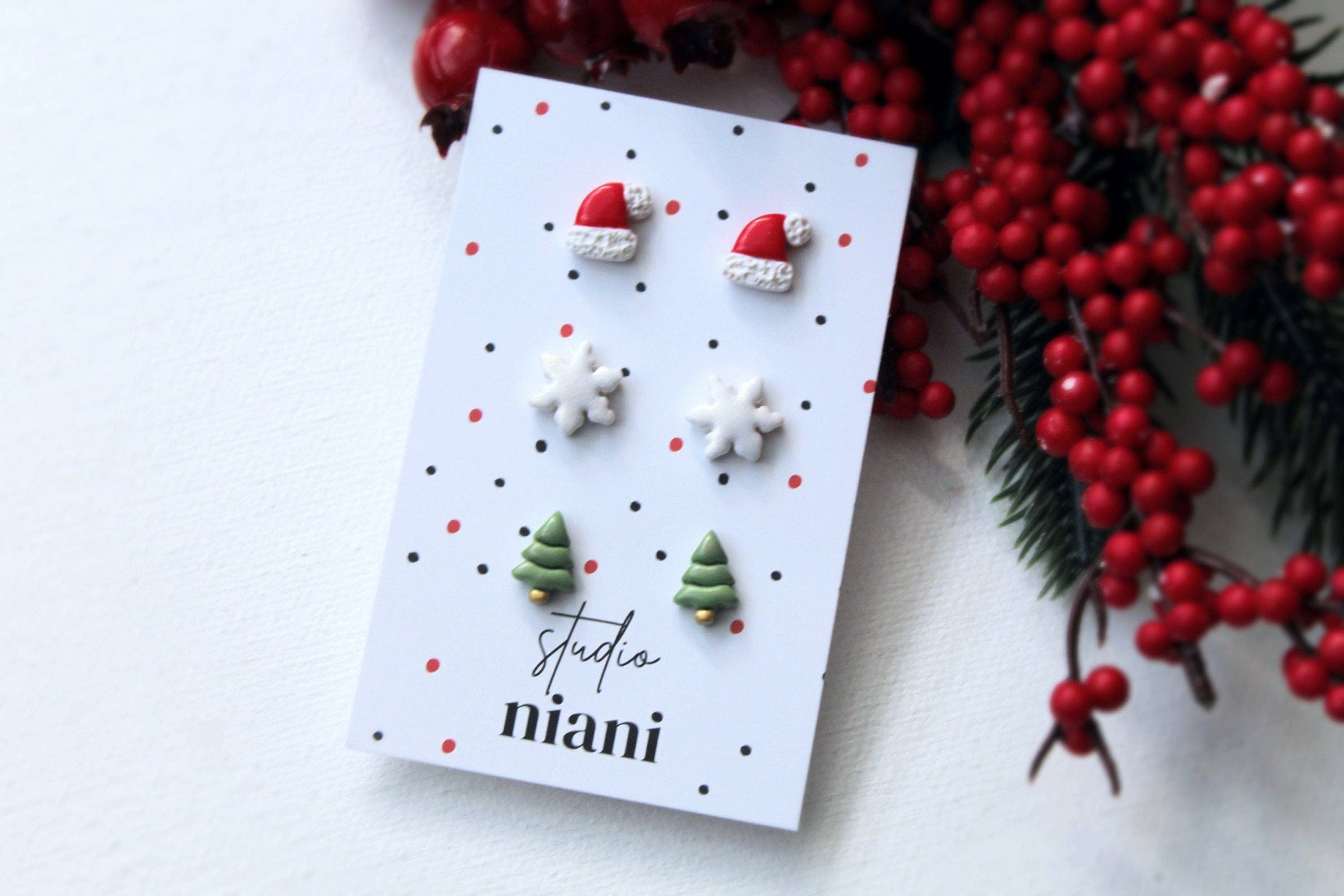 Studio Niani - Wholesale Stud/Post Earrings - Tiny Stud Earrings, Christmas Stud Earrings, Stud Pack1