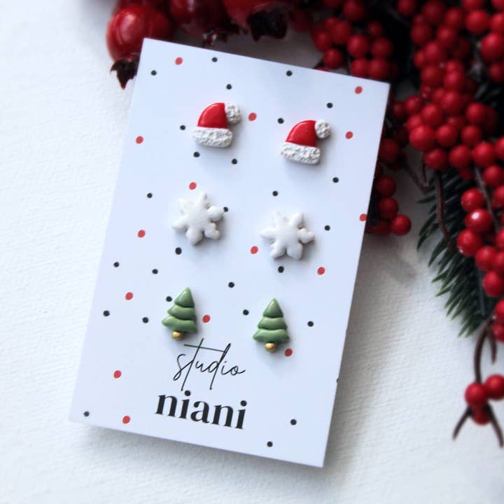 Studio Niani - Wholesale Stud/Post Earrings - Tiny Stud Earrings, Christmas Stud Earrings, Stud Pack1