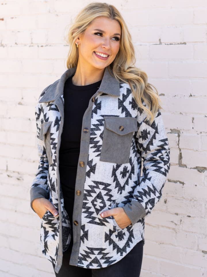 DESHENG ENTERPRISE - Wholesale Jacket - Women's - WESTERN AZTEC PATTERN JACKET