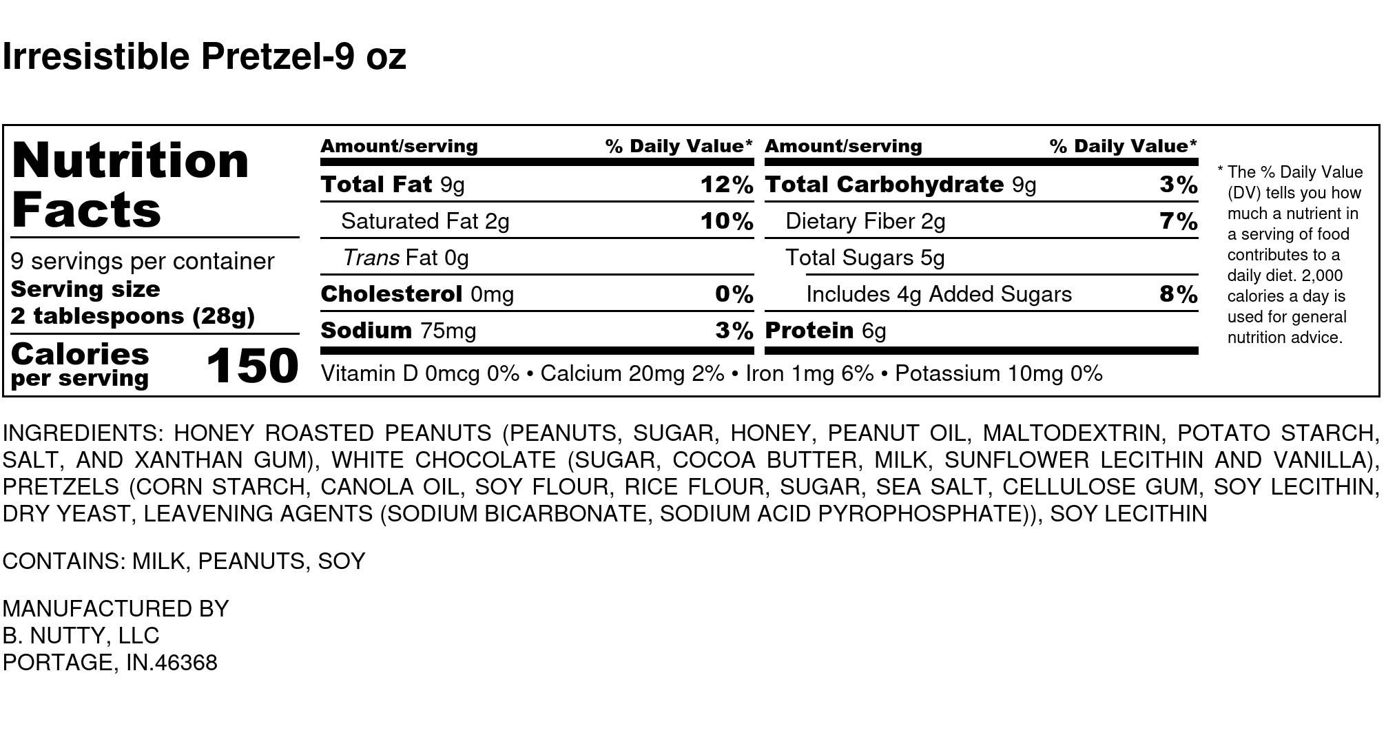 BNutty Peanut Butter – Manteiga de frutos secos por atacado – Irresistível Pretzel BNutty Manteiga de Amendoim- Caixa de 6- 9oz5