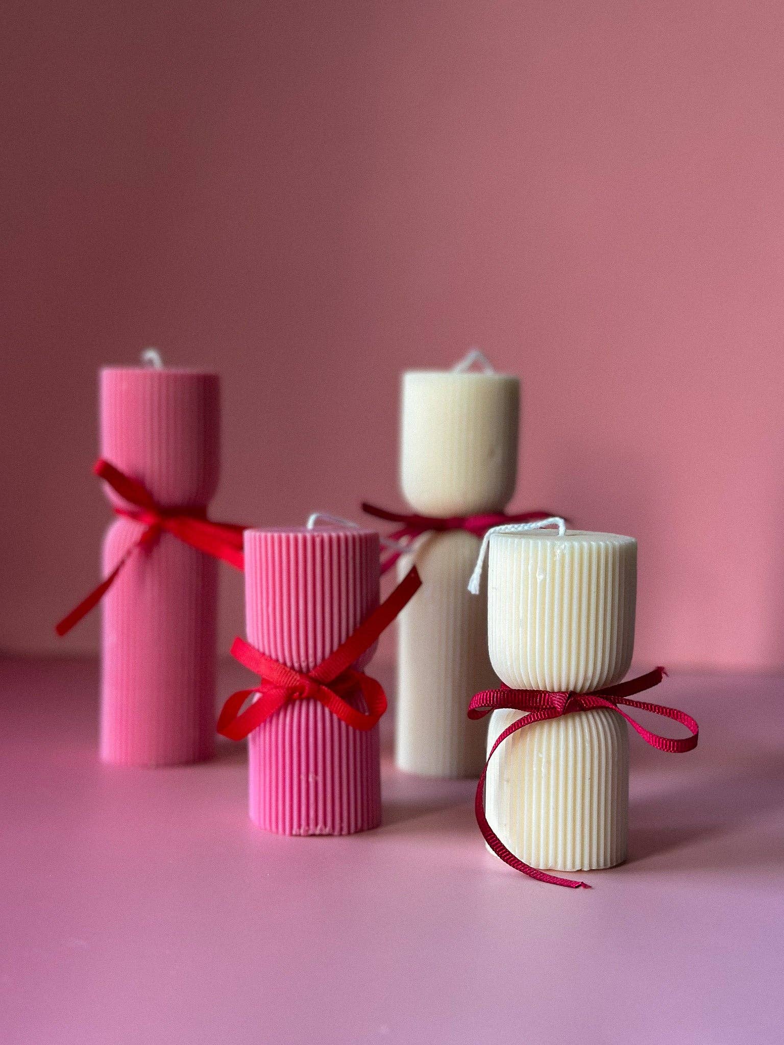 Gokican - Venta al por mayor Velas de diseño llamativo - Juego de Velas Estriadas en Forma de Reloj de Arena3