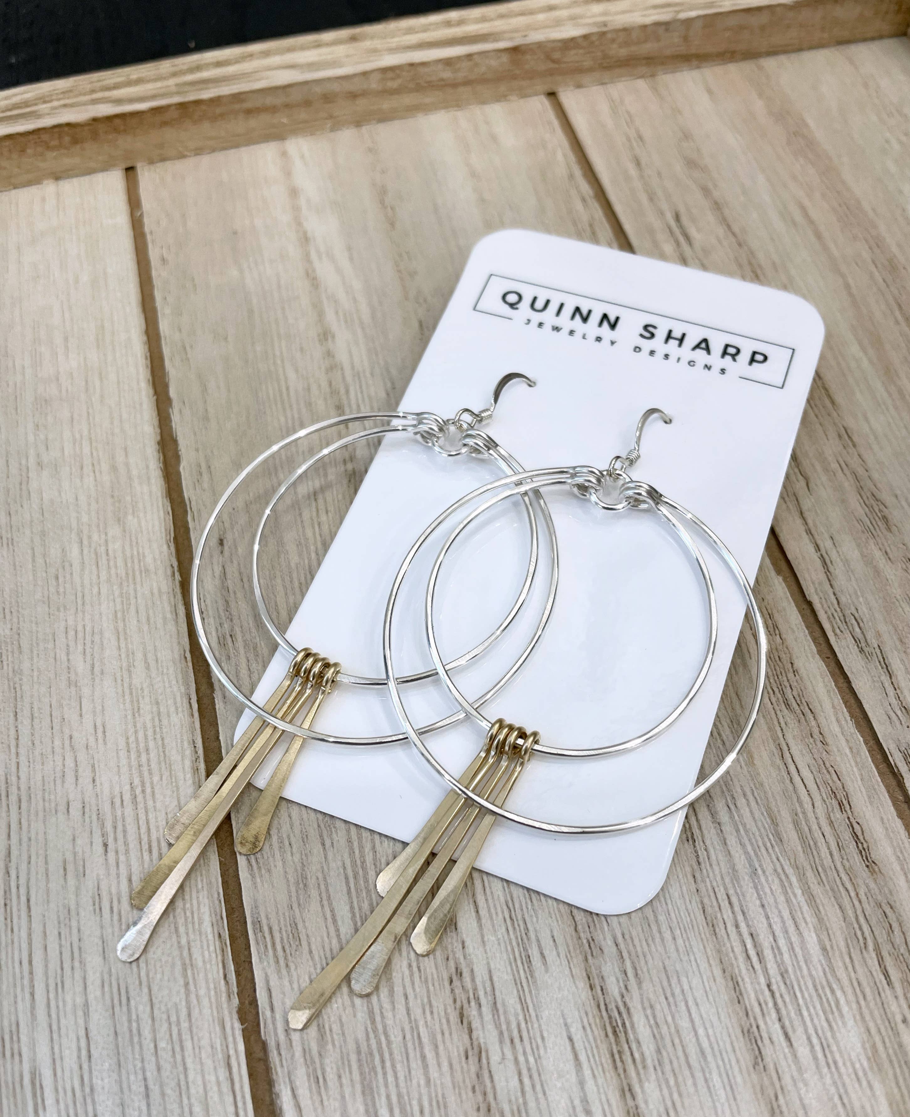 Quinn Sharp Handmade - Wholesale Hoop Earrings - Double Circle Hoop Metal Fringe | 14kt Gold Filled, Sterling4
