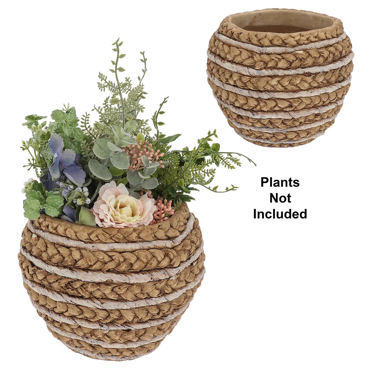 Joe Davies - Wholesale Plant pot - Stone Weave 2 Tone Bowl Planter Large2