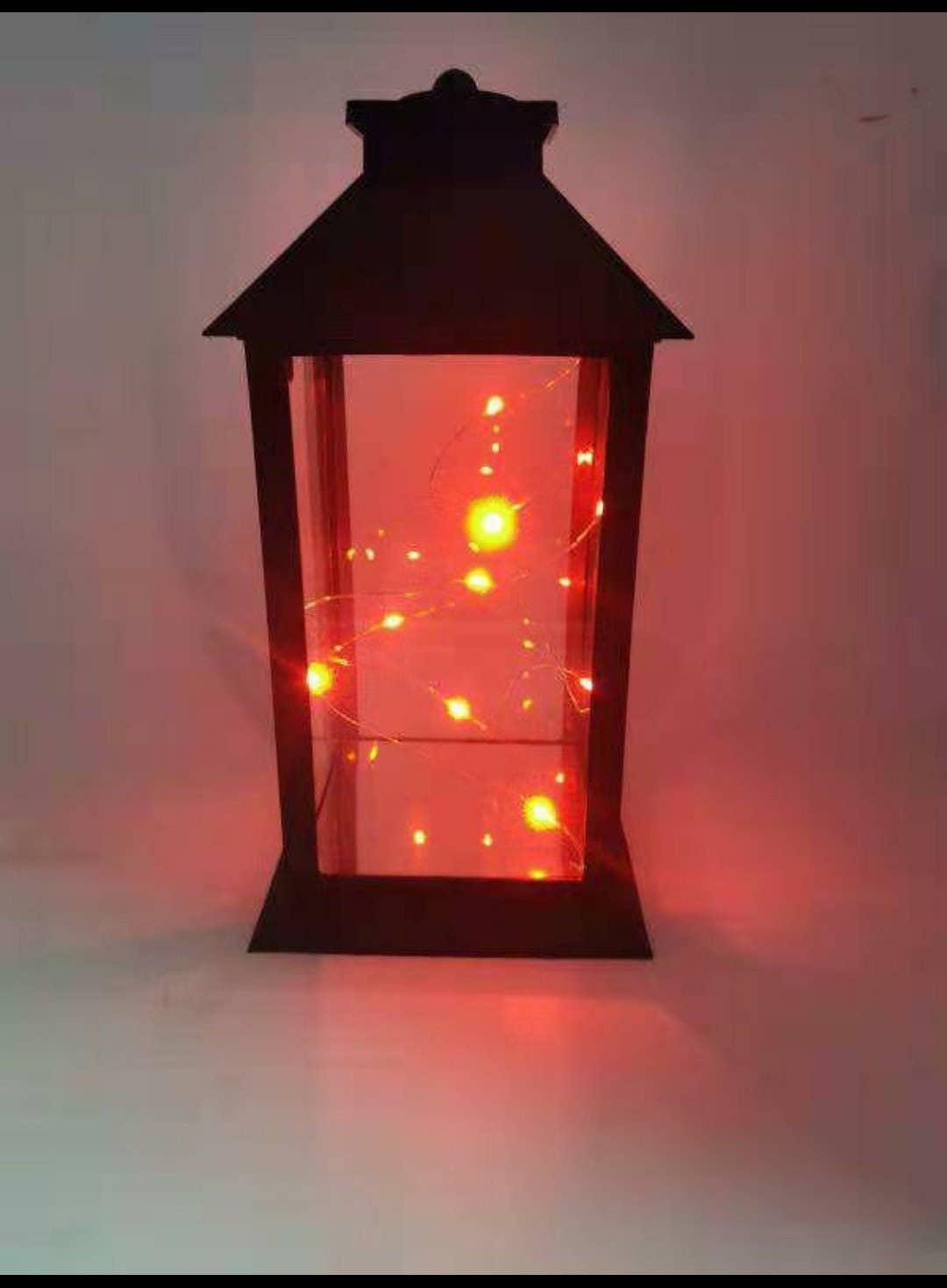 Green Pastures Wholesale - Wholesale Lantern - Lantern -12'' Hanging lantern with fairy lights/multi colors8