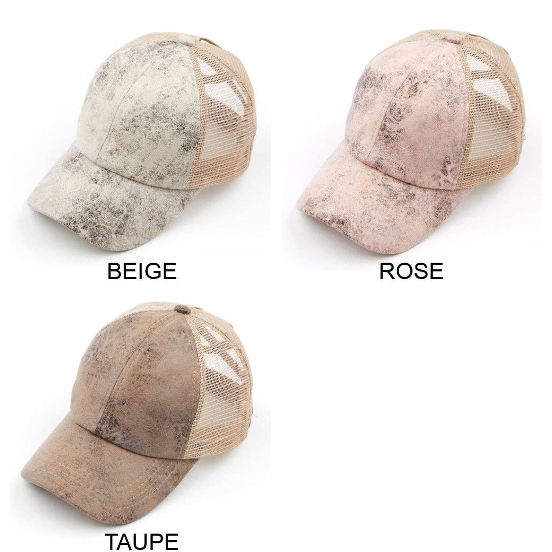 Truly Contagious - Wholesale Ponytail Cap - Women's - CC Faux Leather Pony Cap | Criss-Cross ( BT-923 )10