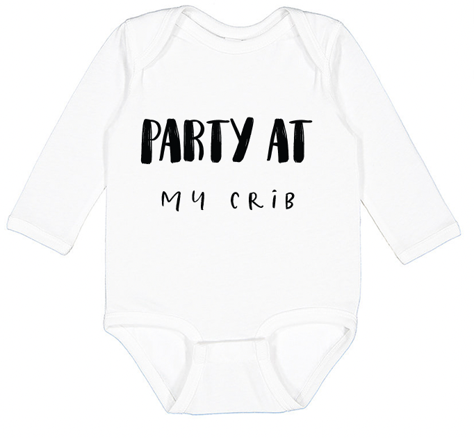 Paper Cow LLC - Wholesale Bodysuit (Non-Footed) - Baby - Baby Party at my Crib Graphic Cotton Bodysuit7