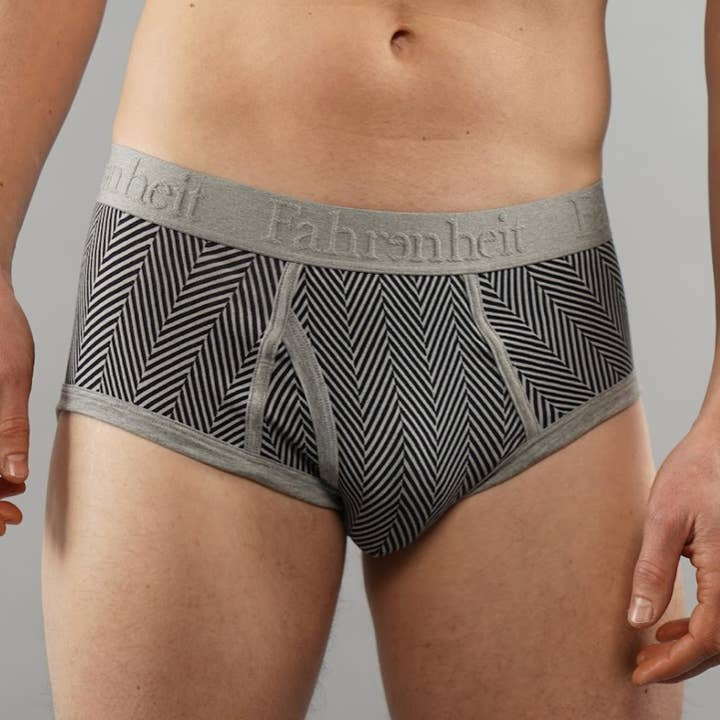 Wayne Brief | Sous-vêtements en coton à chevrons pour hommes pour la vente par Fahrenheit