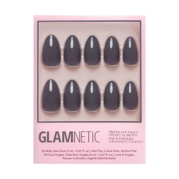 Glamnetic - Wholesale Press-On/Fake Nails - Ash Gray Press-On Nails | Fall Solids | Short Almond1