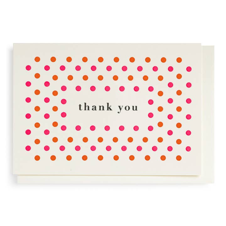 Archivist Gallery | UK - Wholesale Thank You Card - Bright Dots Thank You | Letterpress Cards | Small Cards