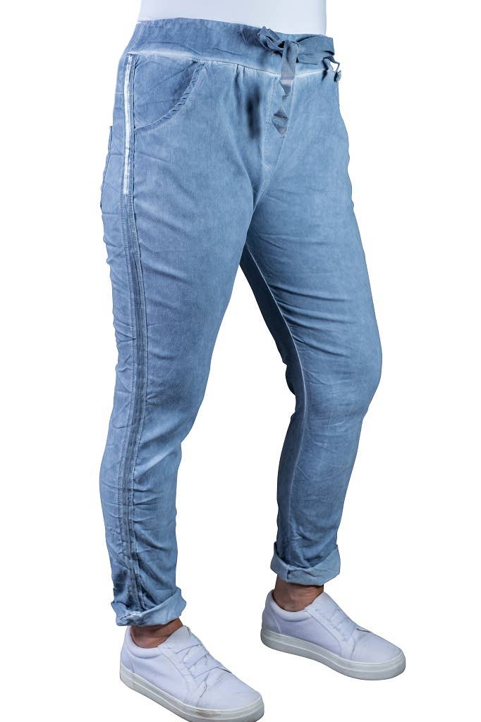 TINA Stephens Italy/Tees By Tina - Vendita all'ingrosso Pantalone - Donna - Pantaloni da smoking a righe in raso Kendyl (PL136)5