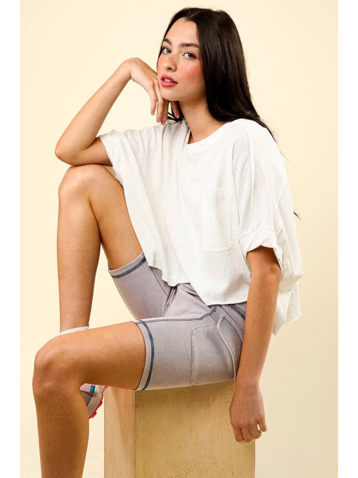 VERY J – Engroshandel Shorts – Kvinder – NP70303-vaskede bløde strikkede Cargo cykelshorts6