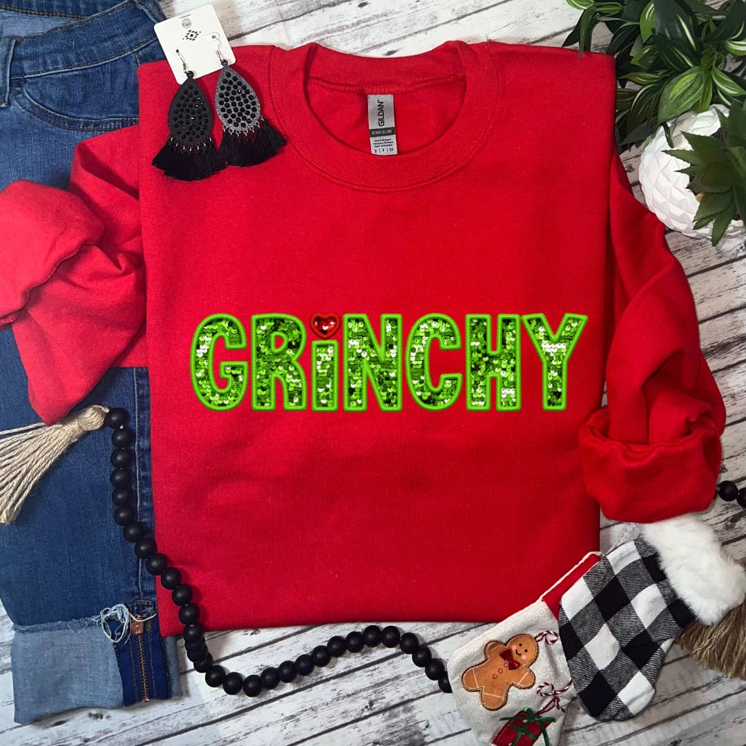 Rouge Glidan Chandail à motif Grinchy avec motif en forme de cœur en vente sur Faire