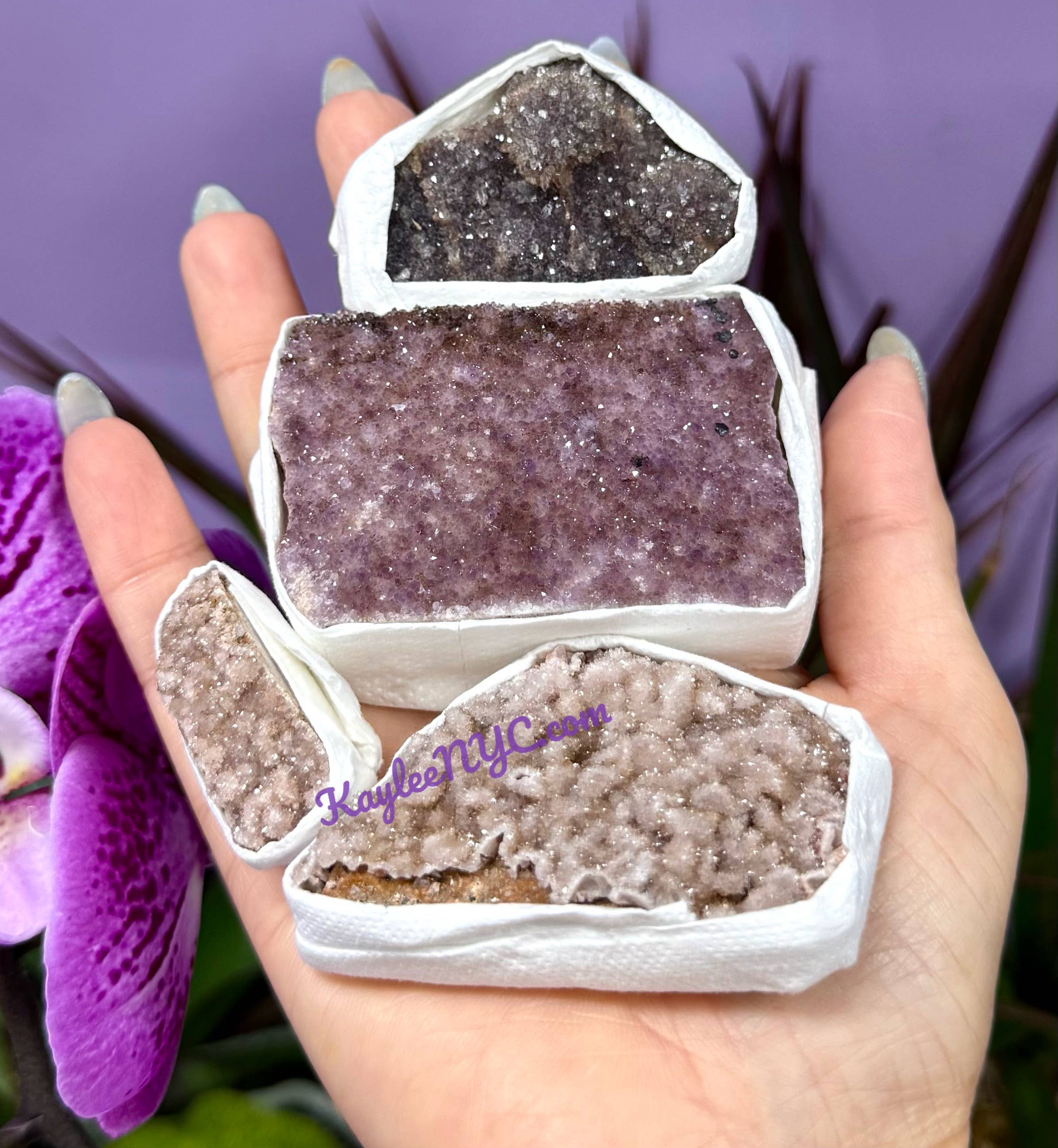 KayleeNYC - Wholesale Spiritual Stone/Crystal - 2 lb Natural Amethyst Cluster from Turkey Raw Crystal13
