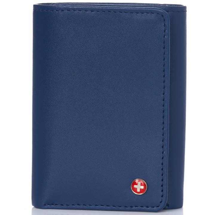 Alpine Swiss – Carteira – Homem por atacado – Carteira masculina Alpine Swiss RFID de capacidade de luxo com três dobras com seção de nota dividida - 978-PARENT26