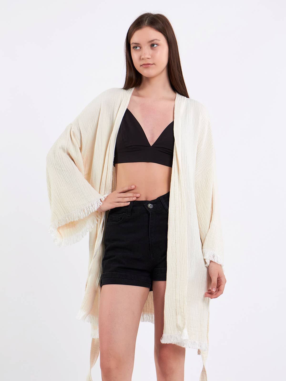 Yaz Concepts - Wholesale Kimono - Women's - White Bride Script Bridal Party Get Ready Short Kimono Robe 10