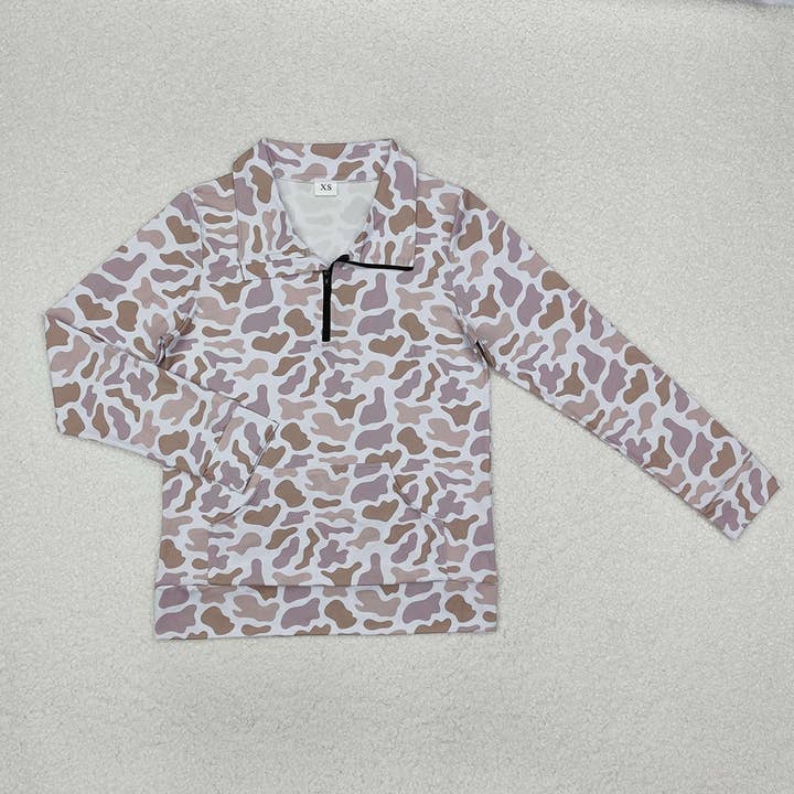 Aier Wholesale - Wholesale Graphic Sweatshirt - Women's - 8 Colors Adult Women Camouflage Long Sleeve Tee Shirts Zip Pullovers Tops