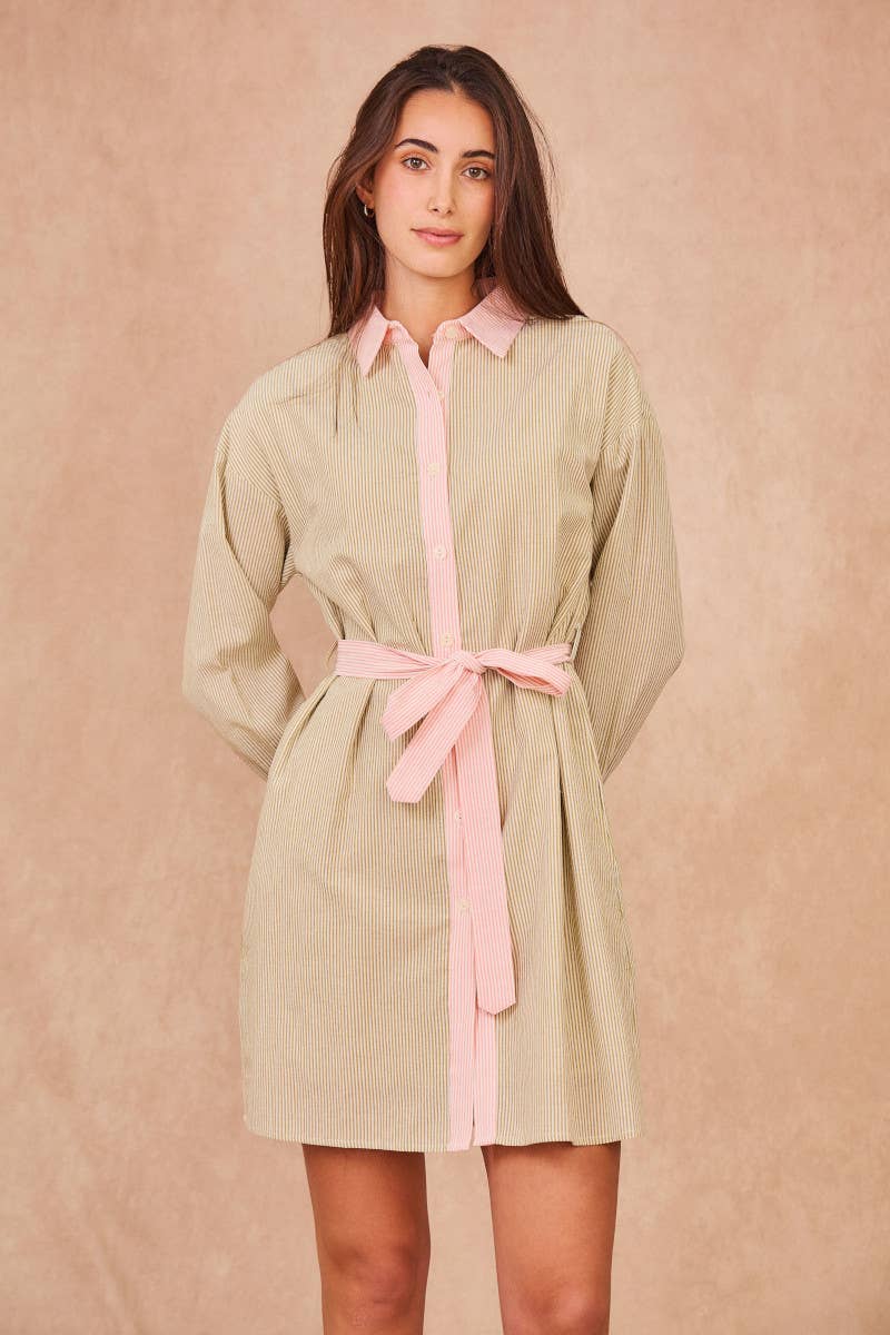 Calie Paris - Vendita all'ingrosso Vestito - Donna - DENISETTE Vestito camicia a righe – Chic senza sforzo6