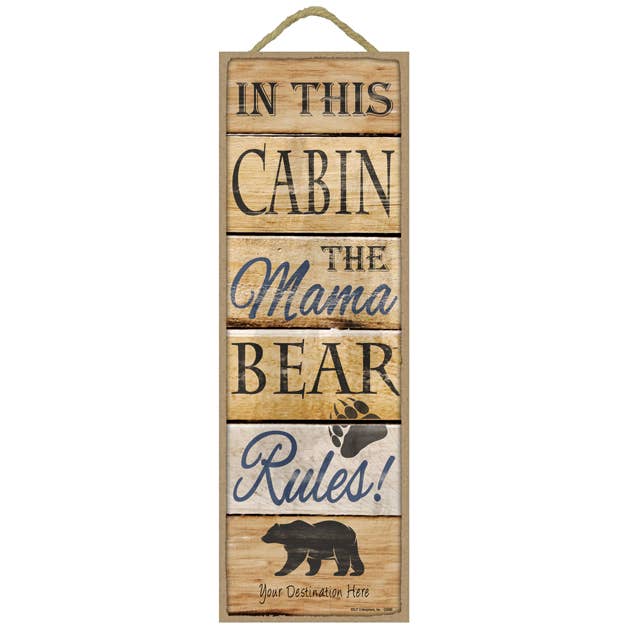 In This Cabin the Mama Bear Rules! (wood Planks) for wholesale by SJT Enterprises, Inc.