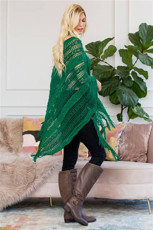 MYS Wholesale Inc - Wholesale Poncho - Women's - Crochet Native Pattern Breezy Poncho7