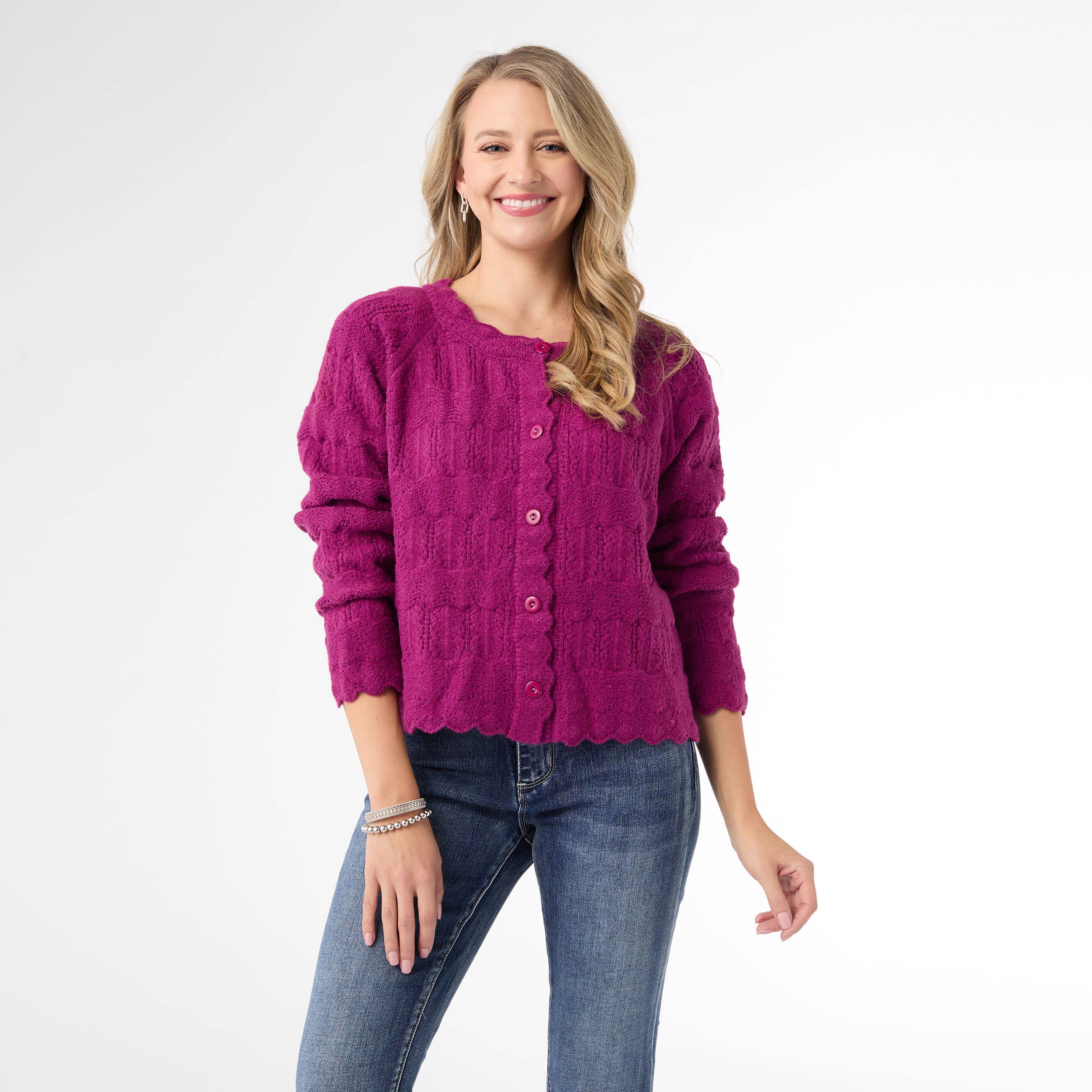 COCO + CARMEN - Wholesale Jacket - Women's - Regina Cardigan with Scalloped Trim7