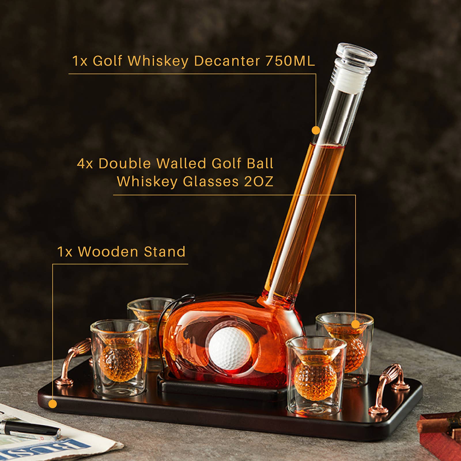 CRAFTGEN - Wholesale Decanter - Golf Whiskey Decanter Set - Golf Gifts for Men4