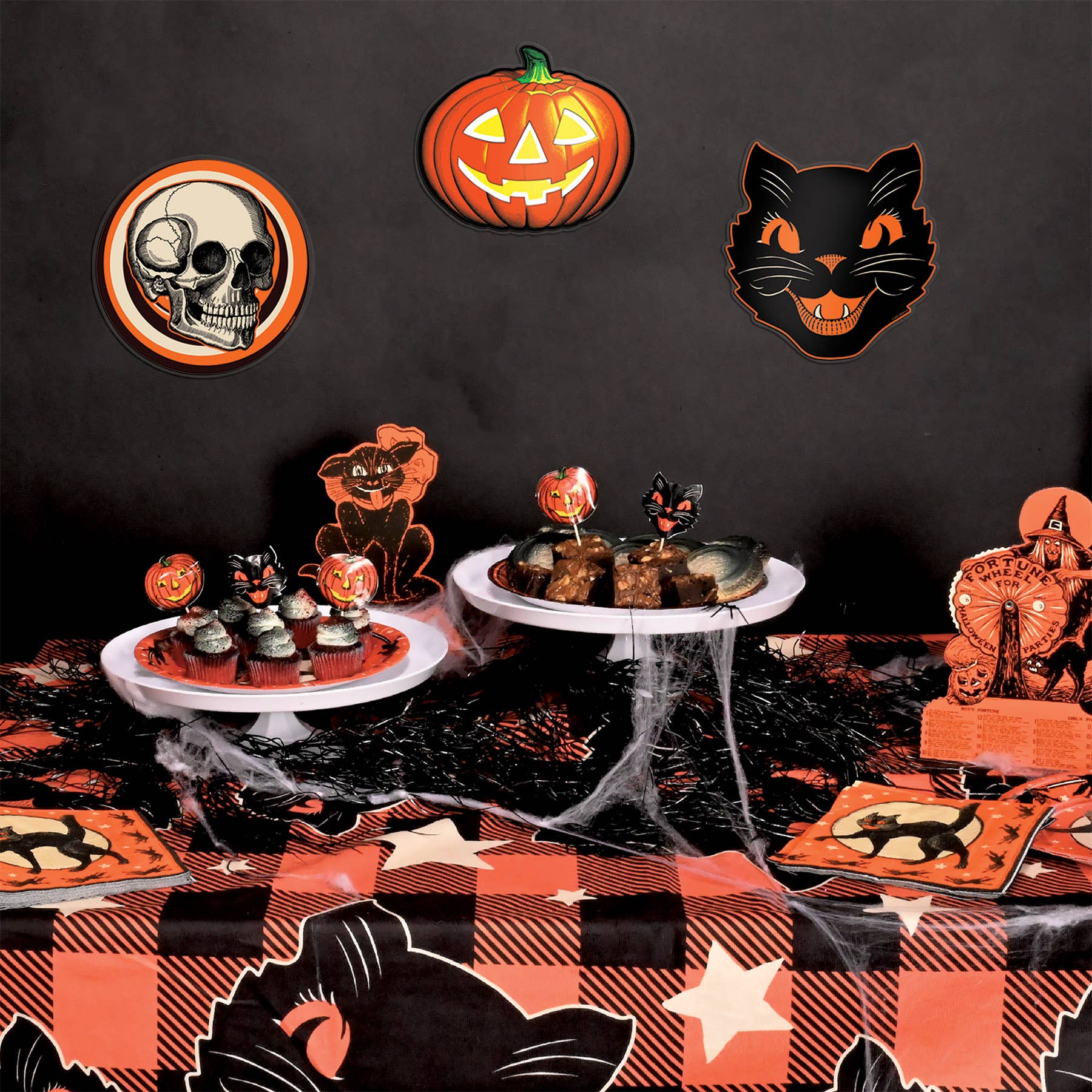 Beistle – Engroshandel Cutouts – Vintage Halloween-udskæringer i plast, 10"-12", 3/pkg4