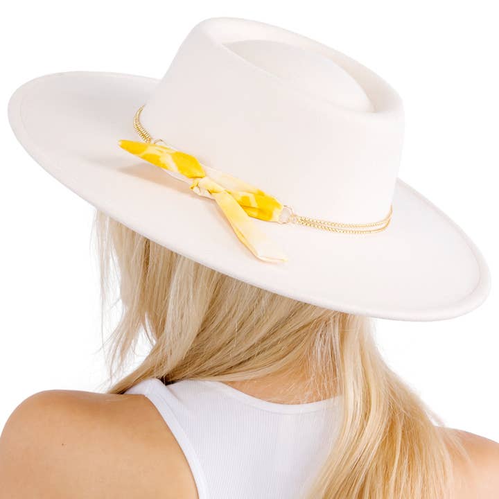 Cap Zone – Großhandel Fedora-Hut – Damen – Lux Ribbon Rancher-Mütze aus goldener Bolero-Kunstwolle0