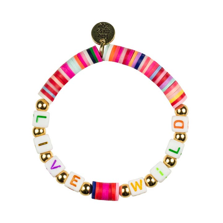 Little Miss Zoe - Wholesale Beaded Bracelet - Kids - Vinyl Record Word Kids Bracelet - Travel Collection