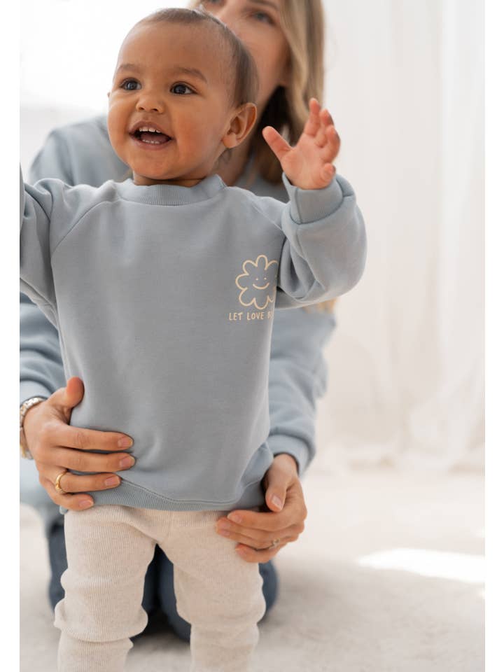 Liliput - Wholesale Mommy & Me Sets - Love Bloom Sweatshirt light blue Mini and Me Edition
